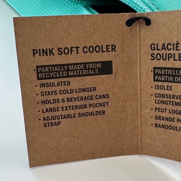 RELISTED *** PINK Victoria’s Secret 6 Pack Soft Palm Tree Cooler In Aqua NWT - Picture 8 of 10